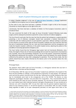 Death of patient following post-operation negligence