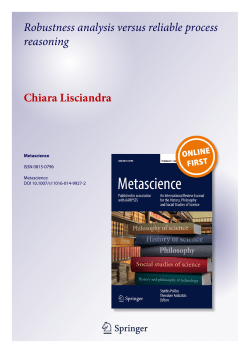 Robustness analysis versus reliable process reasoning Chiara