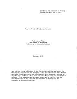 Institute for Research on Poverty Discussion Paper No. 771