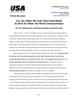 US 35+ Water Ski Team Wins Gold Medal At 2016