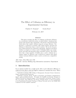 The Effect of Collusion on Efficiency in Experimental Auctions