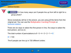 Algebra 2 Permutations and Combinations