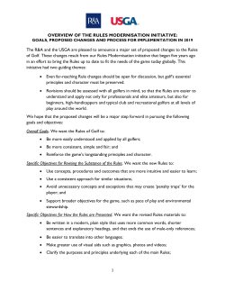 OVERVIEW OF THE RULES MODERNISATION INITIATIVE: The