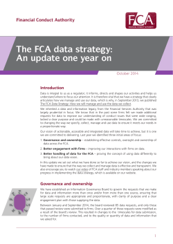 The FCA data strategy: An update one year on