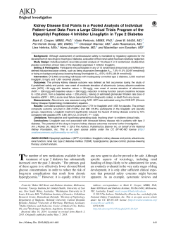 Kidney Disease End Points in a Pooled Analysis of Individual