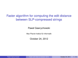 Faster algorithm for computing the edit distance