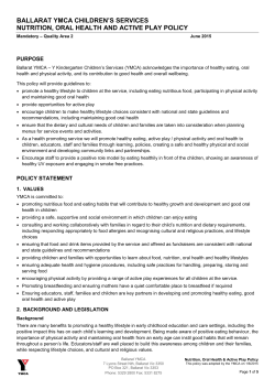 Nutrition Oral Health and Active Play Policy