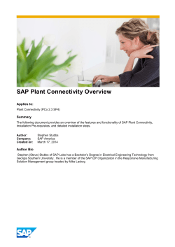 SAP Plant Connectivity Overview