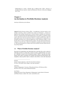 An Invitation to Portfolio Decision Analysis