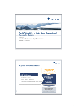 The AUTOSAR Way of Model-Based Engineering of Automotive