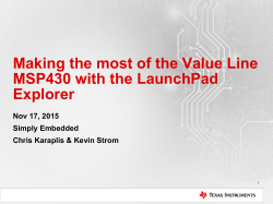 Making the most of the Value Line MSP430 with the Launchpad