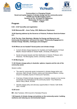 Community sector futures in a changing climate: cost