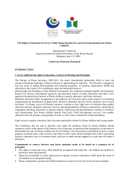 Conference Outcome Document