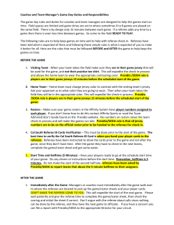 Coaches and Team Manager`s Game Day Duties and