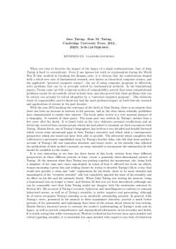 Sara Turing: Alan M. Turing, Cambridge University Press, 2012
