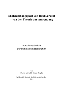 Skalenabhängigkeit von Biodiversität – von der Theorie zur