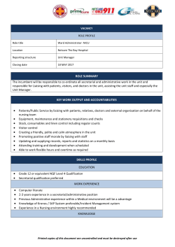 role profile - Netcare Hospitals