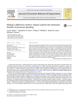 Impact unlocks the emotional benefits of prosocial spending