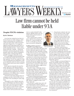 Law firm cannot be held liable under 93A