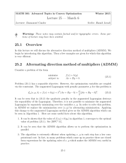 Lecture 25 &mdash; March 6 25.1 Overview 25.2 Alternating direction