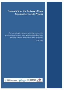 Framework for the delivery of Stop Smoking Services in Prisons