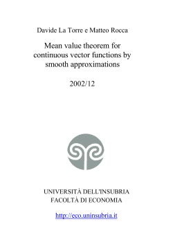 Mean value theorem for continuous vector functions by smooth