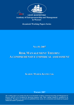risk management theory a comprehensive empirical assessment