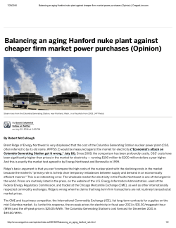 Balancing an aging Hanford nuke plant against cheaper firm market