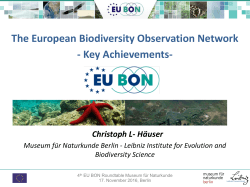 The European Biodiversity Observation Network - Key Achievements-
