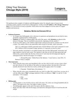 Citing Your Sources Chicago Style (2010)
