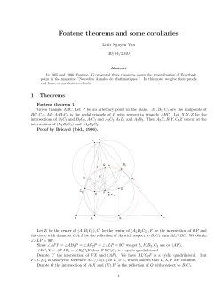 Fontene theorems and some corollaries