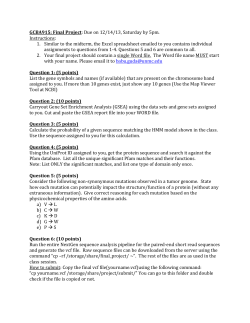 GCBA915: Final Project: Due on 12/14/13, Saturday by 5pm