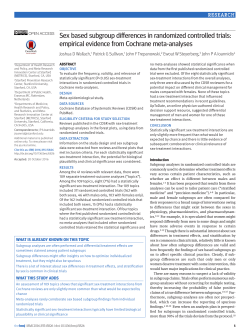 Sex based subgroup differences in randomized