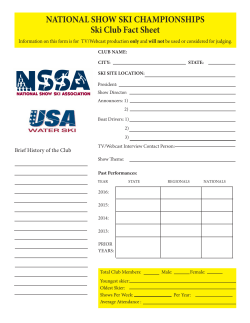 NATIONAL SHOW SKI CHAMPIONSHIPS Ski Club Fact Sheet