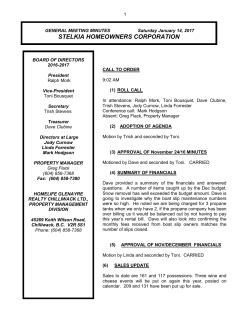 Minutes - Osoyoos Cottages