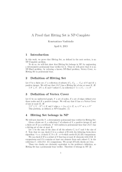 A Proof that Hitting Set is NP-Complete