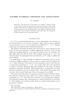 FOURIER TAUBERIAN THEOREMS AND APPLICATIONS