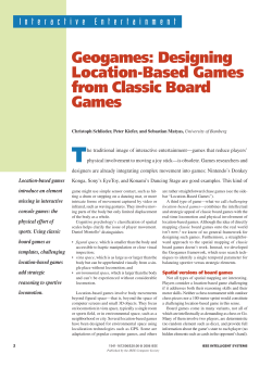 Geogames: Designing Location-Based Games from Classic Board