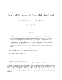 Structural Uncertainty and Optimal Pollution Control