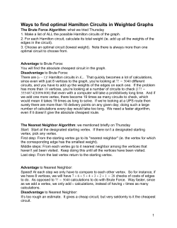 Notes on TSP Algorithms 5/04