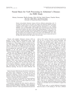 Neural Basis for Verb Processing in Alzheimer`s Disease: An fMRI