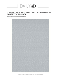 Looking Back at Roman Opalka`s Attempt to Paint Every Number