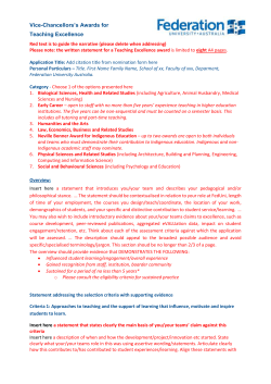 Vice-Chancellors`s Awards for Teaching Excellence Red text is to