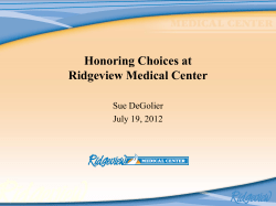 Ridgeview Medical Center Honoring Choices Pilot