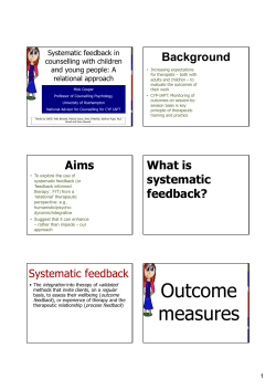 Outcome measures - University of Roehampton