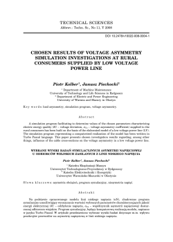 chosen results of voltage asymmetry simulation investigations at
