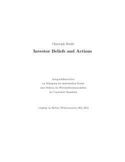 Investor Beliefs and Actions - MADOC