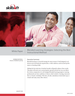 Blended Learning Strategies: Selecting the Best Instructional