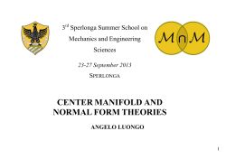 center manifold and normal form theories