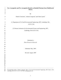 New Asymptotic and Pre-Asymptotic Results on Rainfall